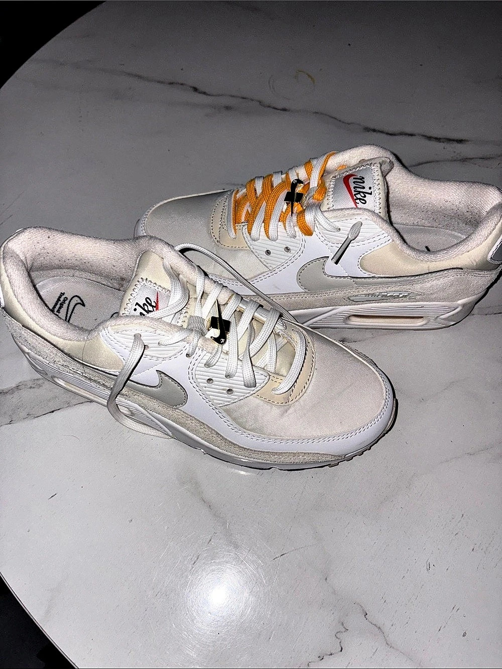 Nike Air Max 90 'White Laser Orange' Sneakers White & Orange